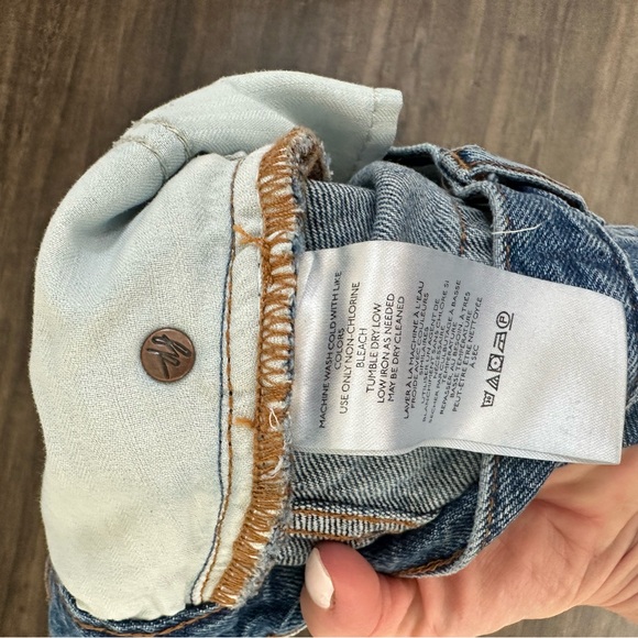 Free People Distressed Denim Cutoff Shorts Size 28 | Frayed Hem Festival Boho - Picture 5 of 7